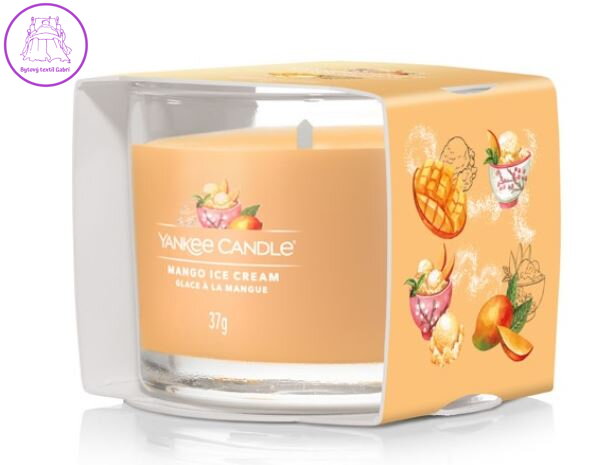 Yankee Candle plněná votivní svíčka ve skle - MANGO ICE CREAM ( 39265 )