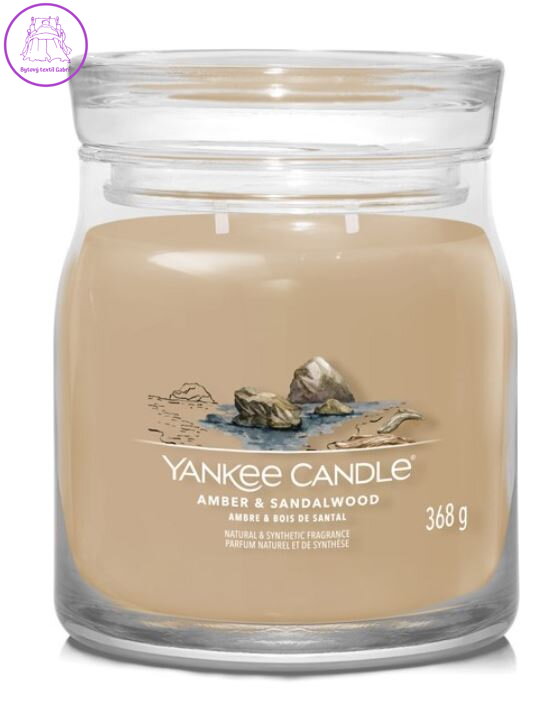 Svíčka Yankee Candle signature střední - AMBER & SANDALWOOD ( 40776 )