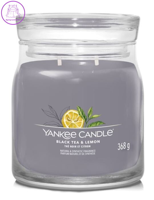 Svíčka Yankee Candle signature střední - BLACK TEA & LEMON ( 40779 )