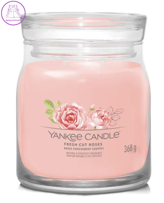 Svíčka Yankee Candle signature střední - FRESH CUT ROSES ( 40784 )