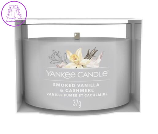 Yankee Candle plněná votivní svíčka ve skle - SMOKED VANILLA & CASHMERE ( 40858 )
