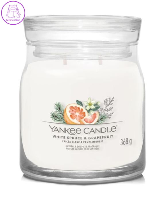 Svíčka Yankee Candle signature střední - WHITE SPRUCE & GRAPEFRUIT ( 41244 )