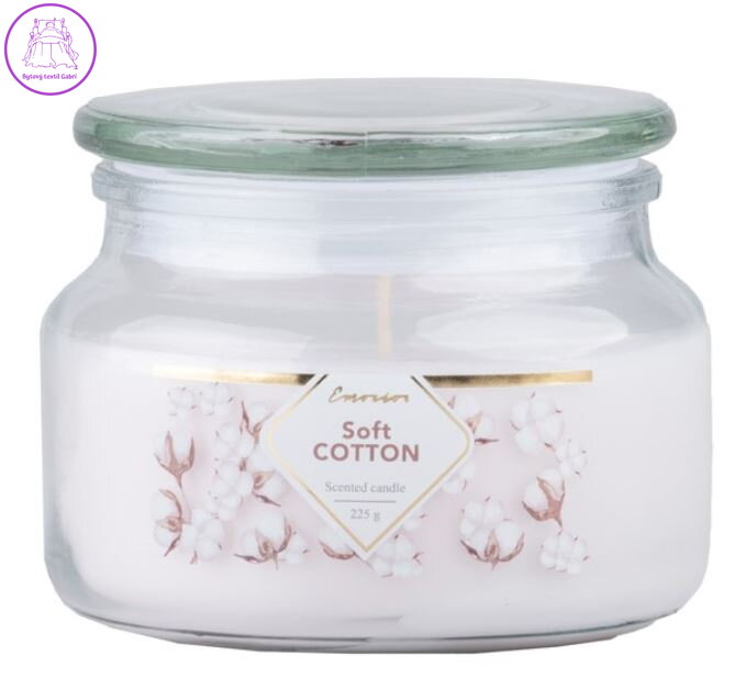 Emocio vonná svíčka ve skle Soft Cotton se skleněným víčkem 100x79mm ( 41656 )