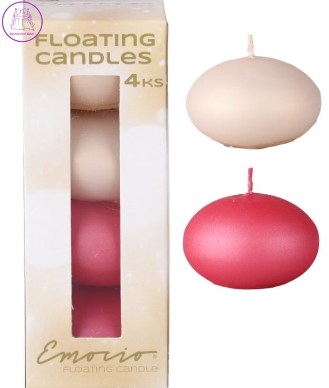 Emocio Plovoucí 4ks Metal mat tm. růžová mix svíčky v krabičce ( 41787 )