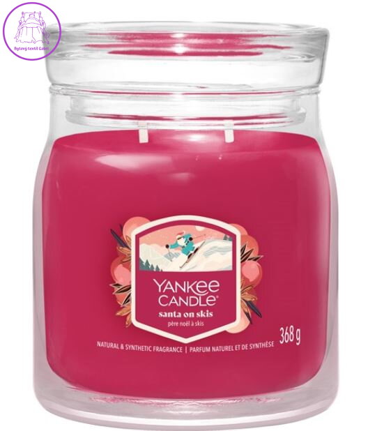 Svíčka Yankee Candle signature střední - SANTA ON SKIS ( 43501 )