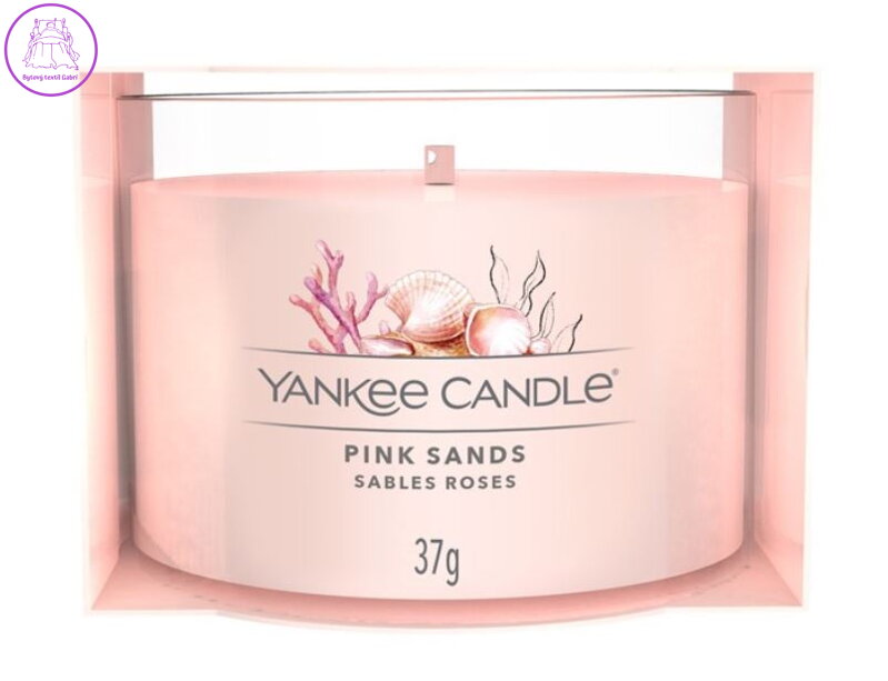 YANKEE CANDLE PLNĚNÁ VOTIVNÍ SVÍČKA VE SKLE - PINK SANDS