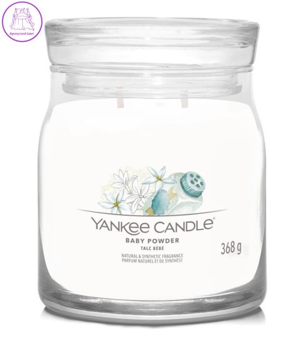 YANKEE CANDLE SIGNATURE STŘEDNÍ - BABY POWDER 368g Výprodej