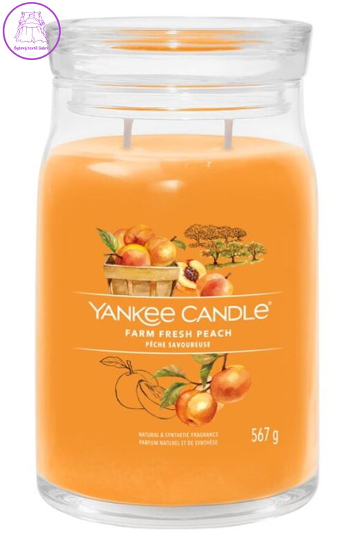 YANKEE CANDLE SIGNATURE VELKÝ - FRESH FARM PEACH 567g Výprodej
