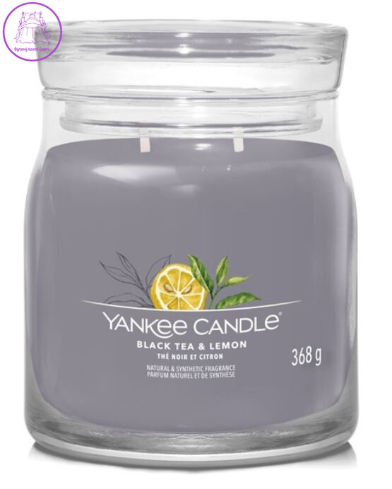 YANKEE CANDLE SIGNATURE STŘEDNÍ - BLACK TEA & LEMON 368g