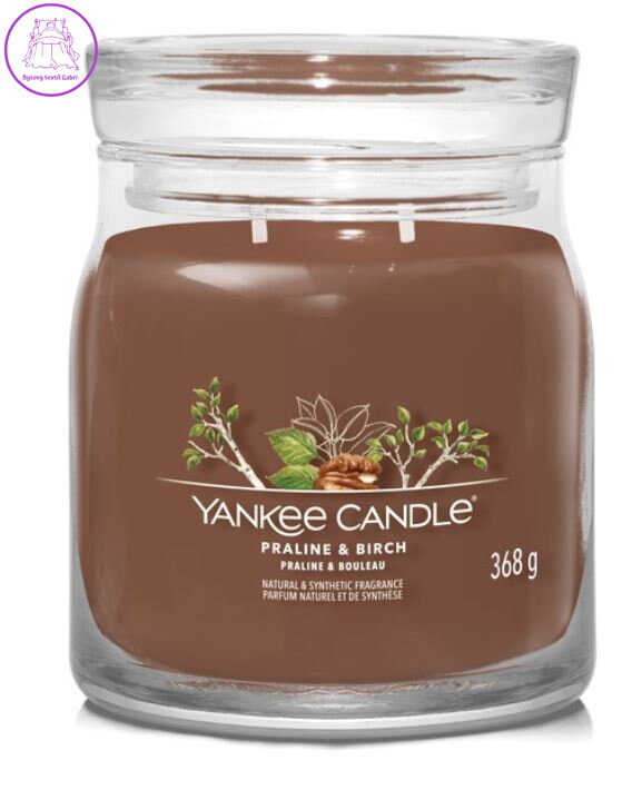 YANKEE CANDLE SIGNATURE STŘEDNÍ - PRALINE & BIRCH 368g Výprodej