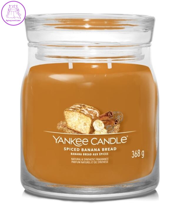 YANKEE CANDLE SIGNATURE STŘEDNÍ - SPICED BANANA BREAD  368g