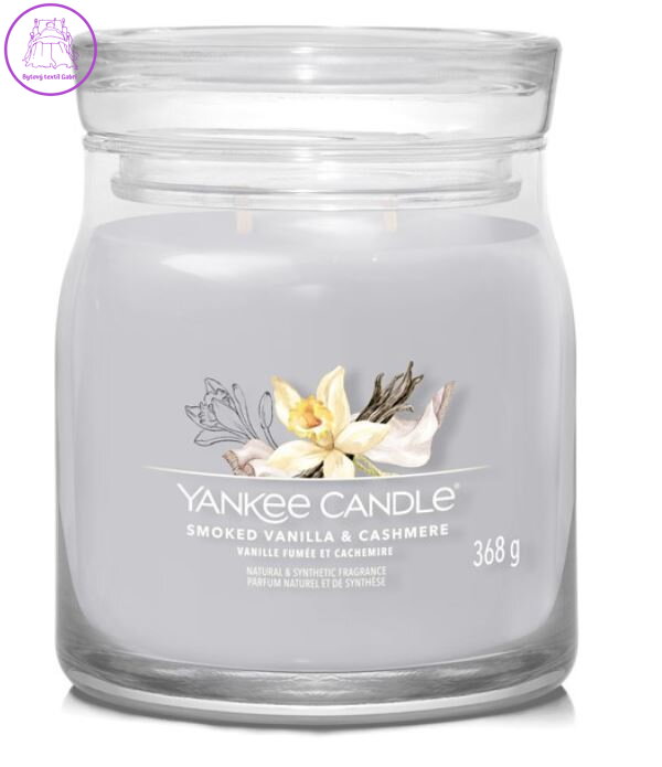 YANKEE CANDLE SIGNATURE STŘEDNÍ - SMOKED VANILLA & CASHMERE  368g