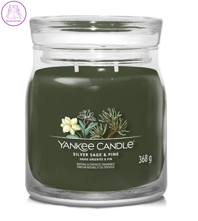 YANKEE CANDLE SIGNATURE STŘEDNÍ - SILVER SAGE & PINE 368g
