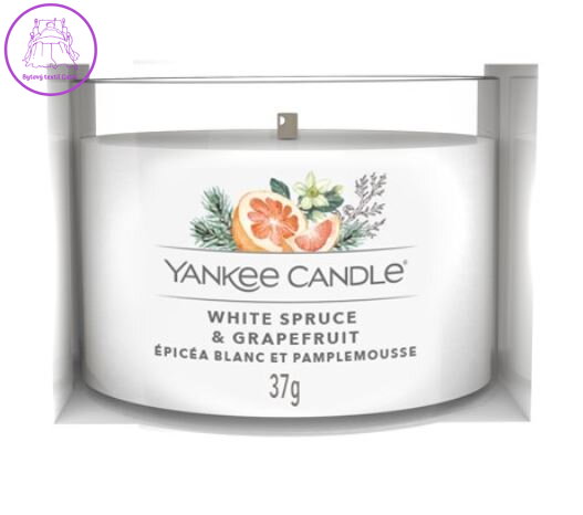 YANKEE CANDLE VOTIVNÍ SVÍČKA PLNĚNÁ VE SKLE - WHITE SPRUCE & GRAPEFRUIT