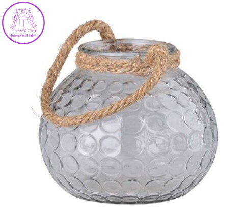 Lampa sklo 150x125mm se závěsem lano, čirá Lampa sklo 150x125mm se závěsem lano, čirá