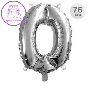 Balón narozeninový 76 cm - číslo 0, stříbrný