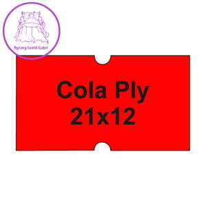 Etikety cen. COLA PLY 21x12 hranaté - 1250 etikiet/kotúčik, červené