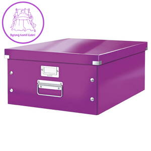 Archivačná krabica, A3, lakový lesk, LEITZ "Click&Store", fialová