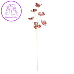 Dekorace - Květ na stonku 69 cm, holografická růžová