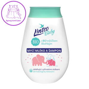 Dětské mycí mléko a šampón Linteo Baby s měsíčkem lékařským, Bílá