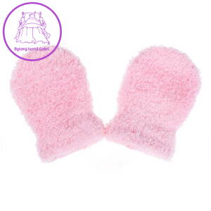 Dětské zimní rukavičky New Baby se šňůrkou světle růžové, 62 (3-6m), Růžová