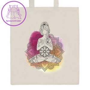 Bavlněná nákupní taška přírodní s potiskem New Baby Mandala, Přírodní
