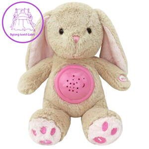 Plyšový usínáček králíček s projektorem Baby Mix růžový, Růžová