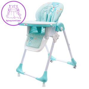 Jídelní židlička NEW BABY Minty Fox - ekokůže a vložka pro miminka, Zelená