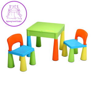 Dětská sada stoleček a dvě židličky NEW BABY multi color, Multicolor