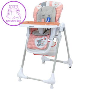 Jídelní židlička Baby Mix Infant coral pink, Růžová