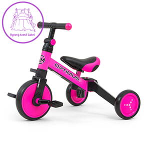Dětská tříkolka 3v1 Milly Mally Optimus pink, Růžová