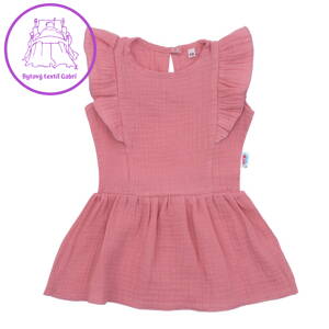 Kojenecké mušelínové šaty New Baby Summer Nature Collection růžové, 62 (3-6m), Růžová