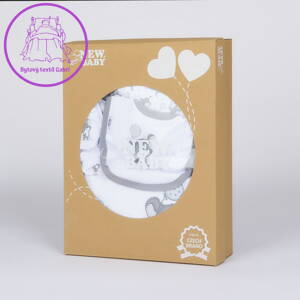 14-dílná luxusní kojenecká souprava New Baby Little Mouse v EKO krabičce, 56 (0-3m), Bílá