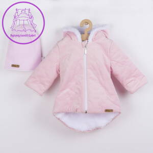 Zimní kojenecký kabátek s čepičkou Nicol Kids Winter růžový, 68 (4-6m), Růžová