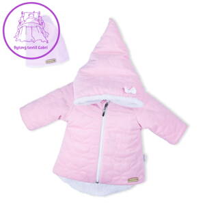 Zimní kojenecký kabátek s čepičkou Nicol Kids Winter růžový, 74 (6-9m), Růžová