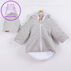 Zimní kojenecký kabátek s čepičkou Nicol Kids Winter šedý, 62 (3-6m), Šedá