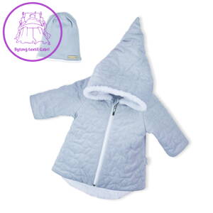 Zimní kojenecký kabátek s čepičkou Nicol Kids Winter šedý, 68 (4-6m), Šedá