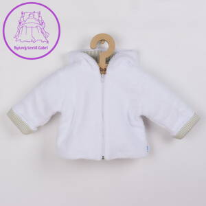 Luxusní dětský zimní kabátek s kapucí New Baby Snowy collection, 74 (6-9m), Bílá