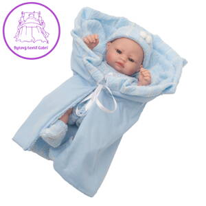 Luxusní dětská panenka-miminko Berbesa Sofie 28cm, Modrá