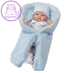 Luxusní dětská panenka-miminko Berbesa Barborka 28cm, Modrá