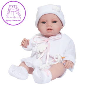 Luxusní dětská panenka-miminko Berbesa Terezka 43cm, Bílá