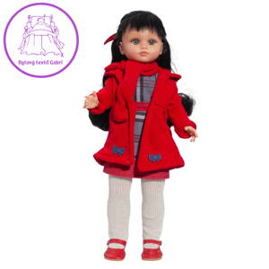 Luxusní dětská panenka-holčička Berbesa Sára 40cm, Červená