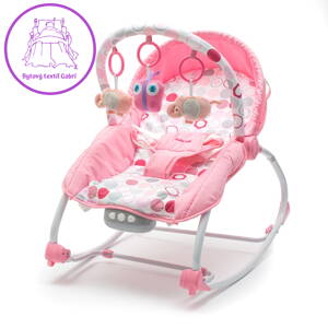 Multifunkční houpací lehátko pro miminko Baby Mix růžovo-bílé, Růžová