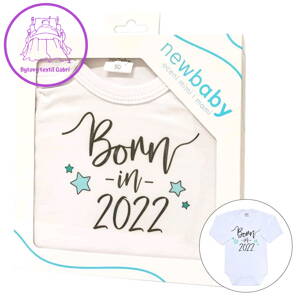 Body s potiskem New Baby Born in 2022 - dárkové balení, 86 (12-18m), Bílá