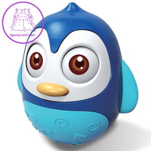 Kývací hračka Baby Mix tučňák modrý (poškozený obal), Modrá