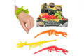 Náramek dinosaurus natahovací mačkací silikon 22cm 4 barvy 24ks v boxu