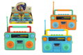 Rádio dětské plast 15x12cm na baterie se zvukem se světlem 3 barvy 6ks v boxu