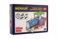 Stavebnice Merkur 031 Železniční modely 10 modelů 211ks v krabici 26x18x5cm