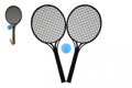 Soft tenis plast černý+míček 53cm v síťce