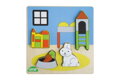 Vkládačka/Puzzle deskové obrysové dřevěné dětský pokoj v krabičce 14x20x2cm 18m+